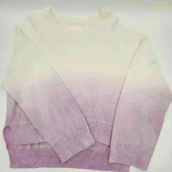 Zadig & Voltaire Ultra-Soft Hi-Low Cream to Orchid Ombre‎ Cotton Sweater Size M - Picture 1 of 15